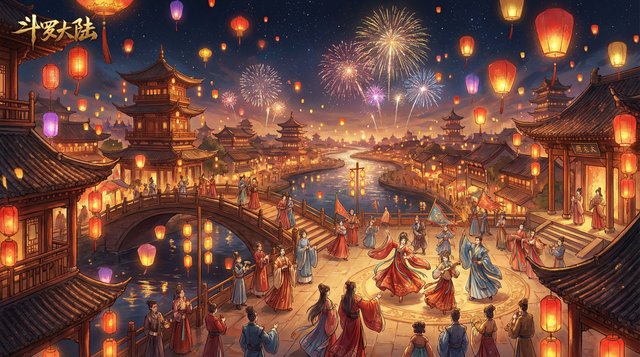 捷克街头节日视频：灯火阑珊